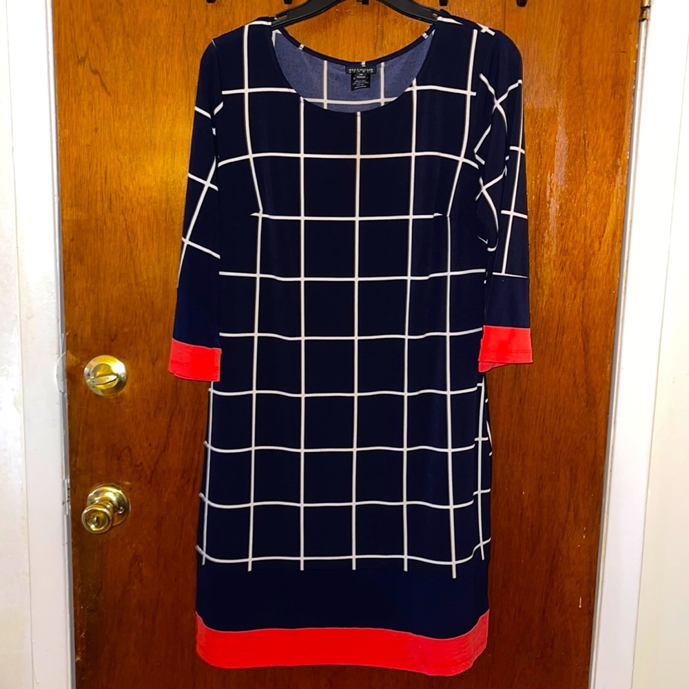 Enfocus Studio Swing Tunic Dress Black WhiteOrange